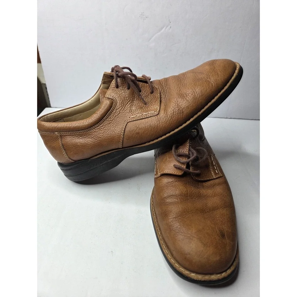Johnston & Murphy Mens Tan Pebbled Leather Derby Dress Shoes 10.5 M‎ 20-7258